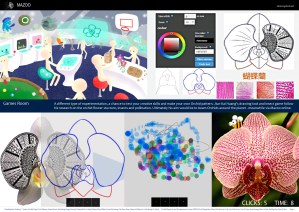 Mazoo, a mythological science-art spaceship laboratory travelling the galaxy (in this case the internet) on its journey, sharing knowledge of the wonderful Orchid plant species. https://issuu.com/eleanorgatestuart/docs/mazoo