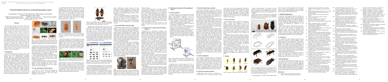 Virtual 3D Models of Insects for Accelerated Quarantine Control