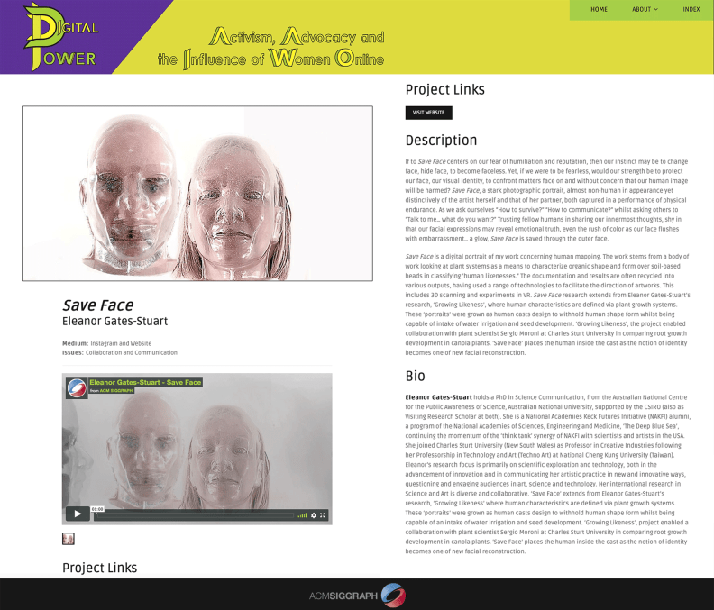 'Save Face' by Eleanor Gates-Stuart in 'Digital Power" online