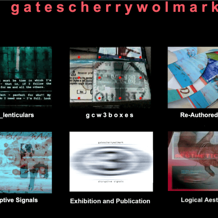 The artworks of gatescherrywolmark: collaborative partnership of Eleanor Gates-Stuart (AUS), Jean Cherry (UK) and Jenny Wolmark (UK).