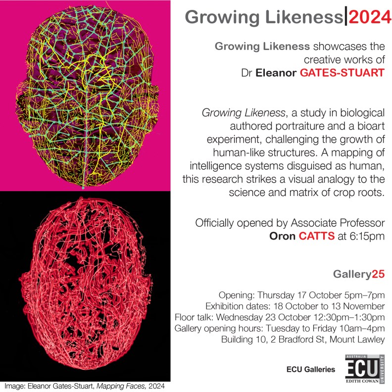 Growing Likeness showcases the creative works of Dr Eleanor Gates-Stuart